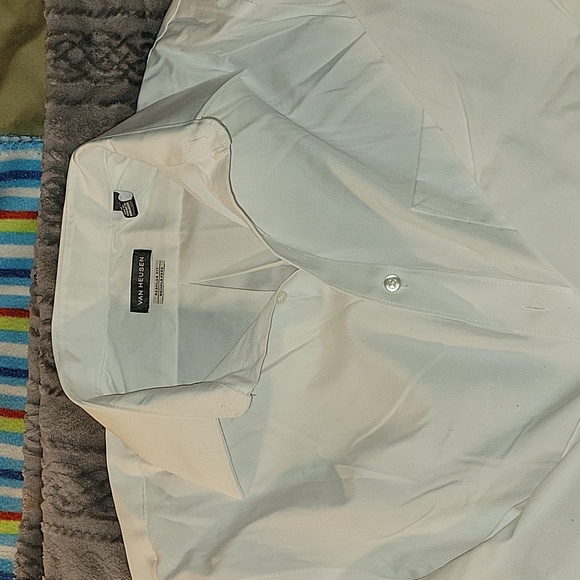 Men's White Long sleeved dress shirt - Picture 1 of 5